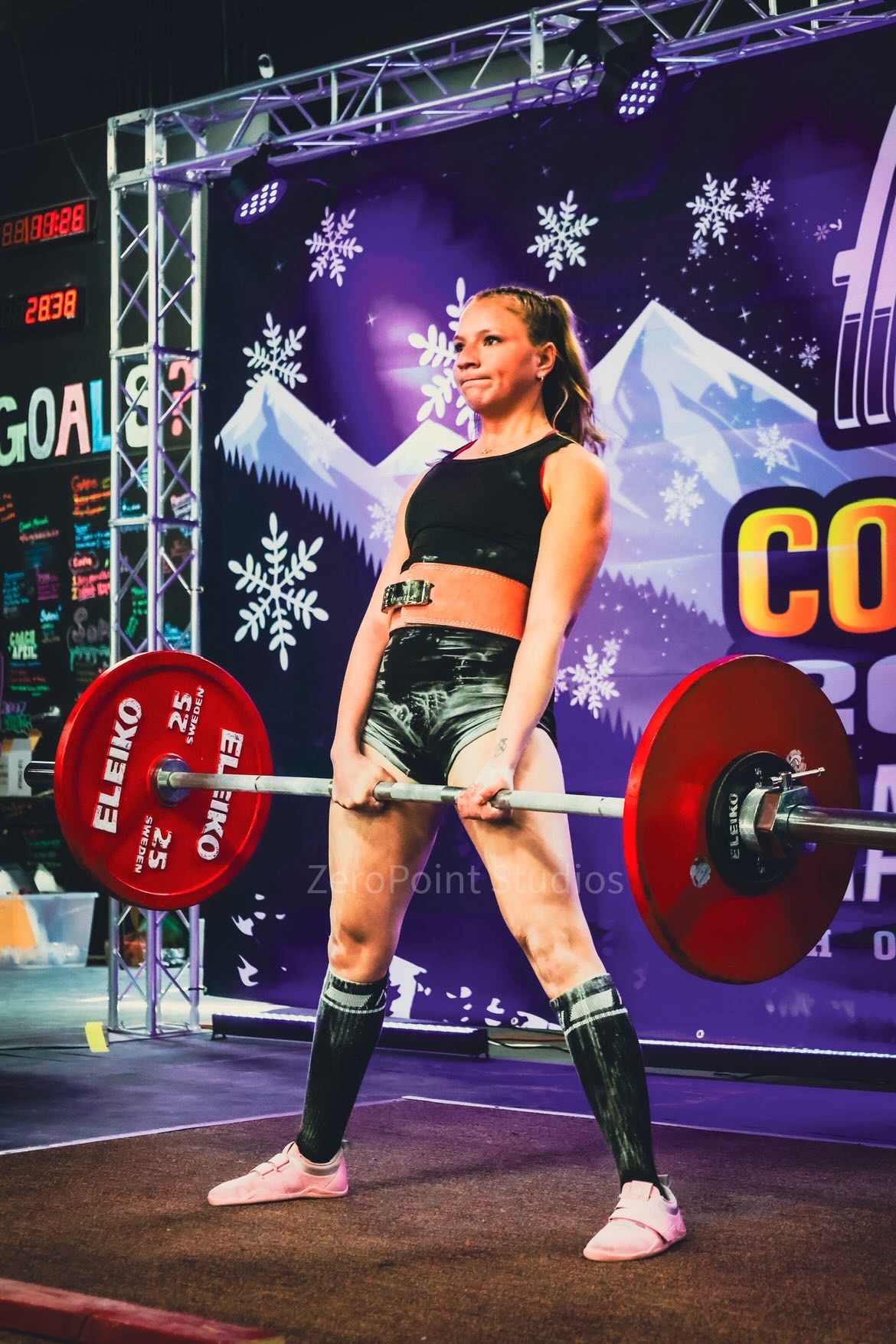 Marissa Martinez-Quezada competing on the platform