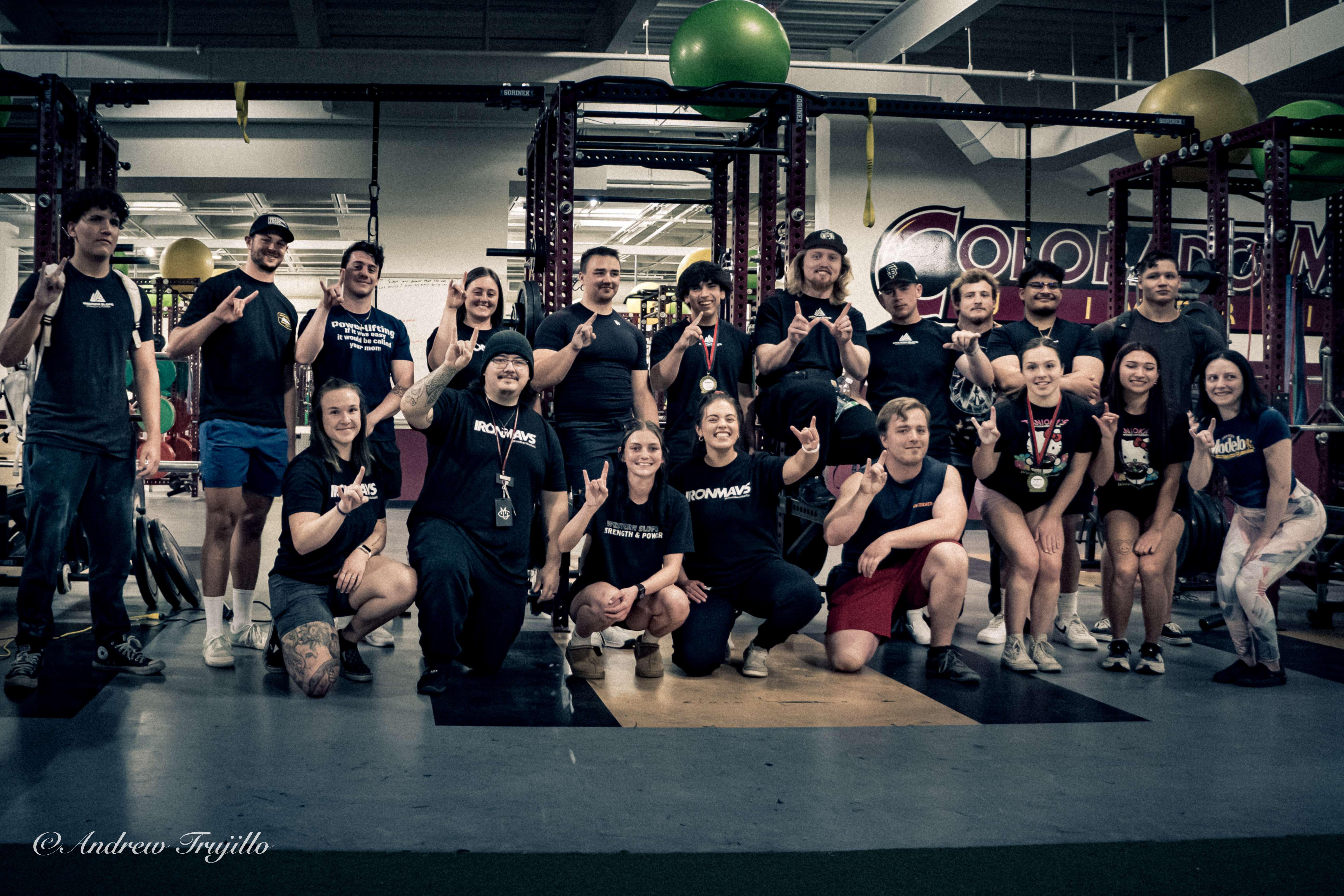 The Iron Mavericks team together in the Colorado Mesa University weight room